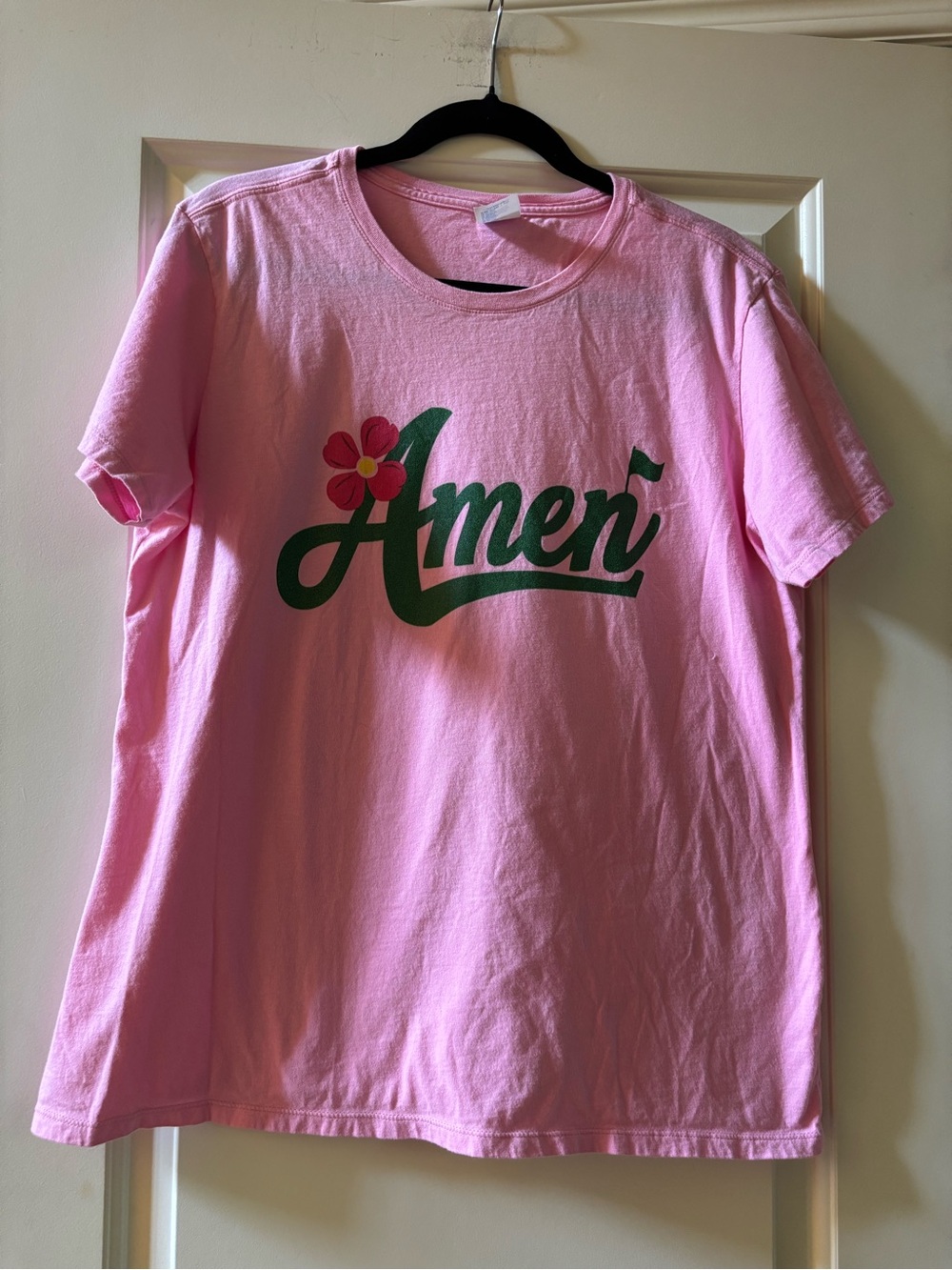 Women's Pink Cotton Golf Tee with Size XL Tag Masters Amen Corner